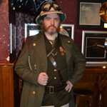 Kevin Walsh Dressed in Steampunk Apparel